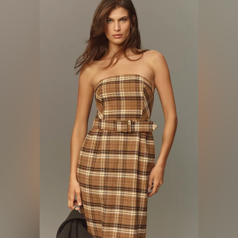 Anthropologie Strapless Belted Mini Dress size 6